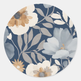 Elegante bloemenStickers Ronde Sticker