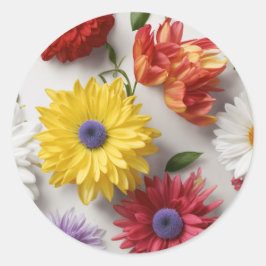 Elegante bloemenStickers Ronde Sticker