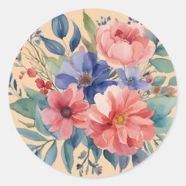 Elegante bloemenStickers Ronde Sticker
