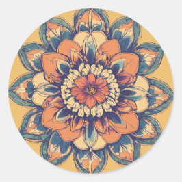 Elegante bloemenStickers Ronde Sticker