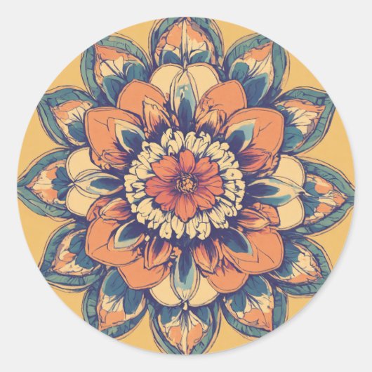 Elegante bloemenStickers Ronde Sticker (Voorkant)