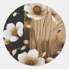 Elegante bloemenStickers Ronde Sticker
