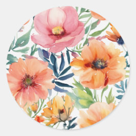 Elegante bloemenStickers Ronde Sticker