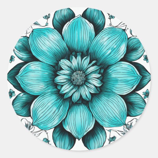 Elegante bloemenStickers Ronde Sticker (Voorkant)