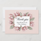 Elegante bloemenstoffige Roos blush Bedankkaart (Voorkant)