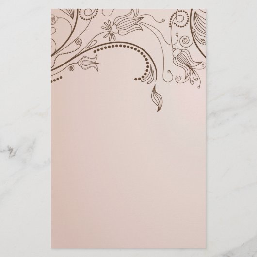 Elegante bloemenswirl briefpapier (Voorkant)