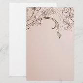 Elegante bloemenswirl briefpapier (Voorkant / Achterkant)