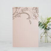Elegante bloemenswirl briefpapier (Staand voorkant)