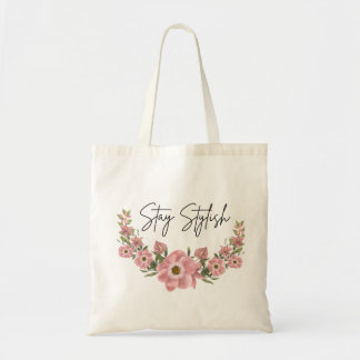 Elegante Bloementas van Stof Tote Bag
