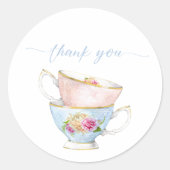 Elegante bloementhee bruidsbrunch dank je ronde sticker (Voorkant)