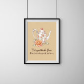 Elegante Bloementheepot Poster - Laat dankbaarheid