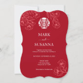 Elegante bloementraditionele Chinese bruiloft (Eng Kaart (Voorkant)