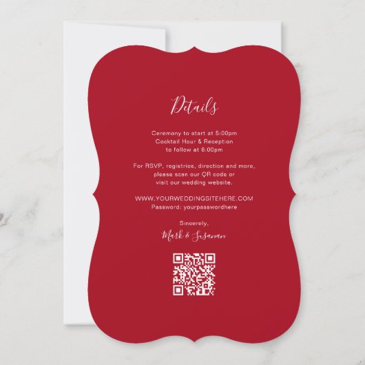 Elegante bloementraditionele Chinese bruiloft (Eng Kaart (Achterkant)