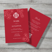 Elegante bloementraditionele Chinese bruiloft (Eng Kaart