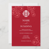 Elegante bloementraditionele Chinese bruiloft (Eng Kaart (Voorkant)