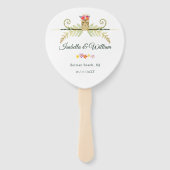 Elegante bloementropische zomer bruiloft details handwaaier (Voorkant)