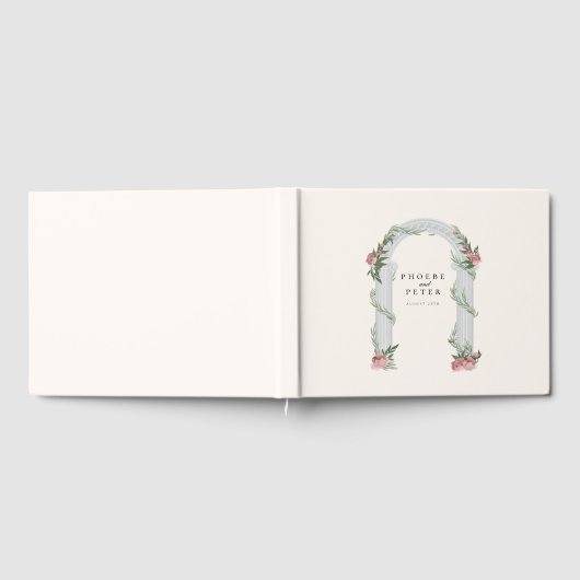 Elegante bloementrouwkolom Tuin Bruiloft Gastenboek (Volledig)