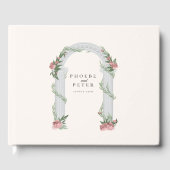 Elegante bloementrouwkolom Tuin Bruiloft Gastenboek (Voorkant)