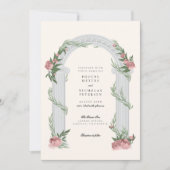 Elegante bloementrouwkolom Tuin Bruiloft Kaart (Voorkant)