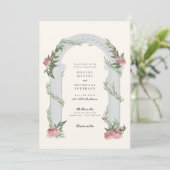 Elegante bloementrouwkolom Tuin Bruiloft Kaart (Staand voorkant)