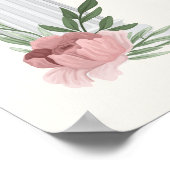 Elegante bloementrouwkolom Tuin Bruiloft Poster (Hoek)