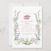 Elegante Bloementuin Afstuderen Kaart (Voorkant)