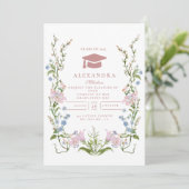 Elegante Bloementuin Afstuderen Kaart (Staand voorkant)