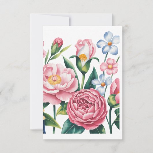 Elegante bloementuin bedankkaart  (Achterkant)