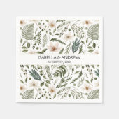 Elegante Bloementuin Bloemig Botanisch Patroon Servet (Voorkant)