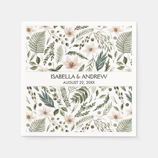 Elegante Bloementuin Bloemig Botanisch Patroon Servet (Voorkant)