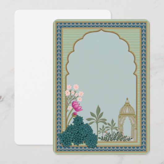 Elegante Bloementuin Boog uitnodiging (Voorkant / Achterkant)