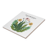 Elegante bloementuin Botanische bloemen op maat Tegeltje (Zijkant)