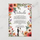 Elegante Bloementuin Bruid & Bruidegom Zomer Huwel Informatiekaartje (Voorkant)