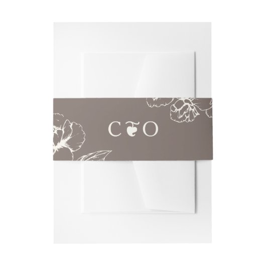 Elegante  bloementuin bruiloft Initialen Uitnodigingen Wikkel (Voorkant Voorbeeld)