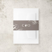 Elegante  bloementuin bruiloft Initialen Uitnodigingen Wikkel