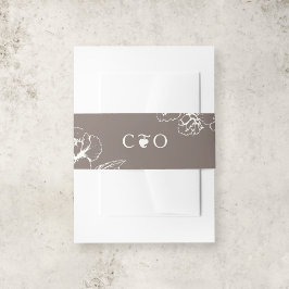 Elegante  bloementuin bruiloft Initialen Uitnodigingen Wikkel