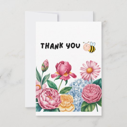 Elegante bloementuin Dankjewel Card Bedankkaart (Voorkant)