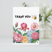 Elegante bloementuin Dankjewel Card Bedankkaart (Staand voorkant)