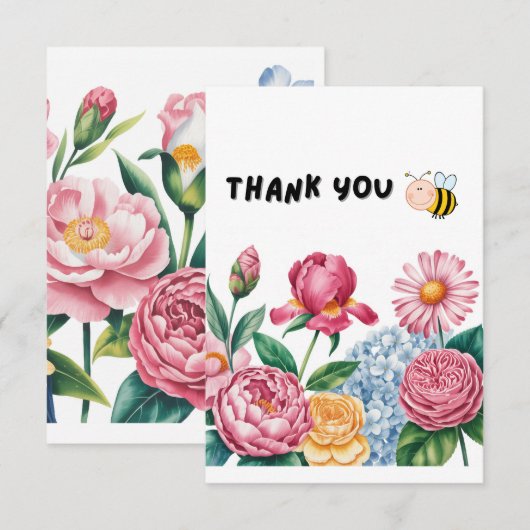 Elegante bloementuin Dankjewel Card Bedankkaart (Voorkant / Achterkant)