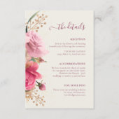 Elegante Bloementuin Gouden Huwelijksbijlage Kaart (Voorkant)