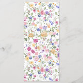 Elegante Bloementuin Lente Bruiloftsmenu Menu (Achterkant)