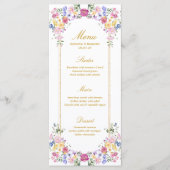 Elegante Bloementuin Lente Bruiloftsmenu Menu (Voorkant)