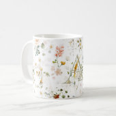Elegante bloementuin monogram koffiemok (Voorkant links)
