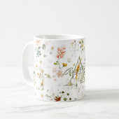 Elegante bloementuin monogram koffiemok (Voorkant links)