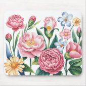 Elegante bloementuin Mousepad Muismat (Voorkant)