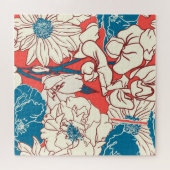 Elegante bloementuin: naadloos design legpuzzel (Horizontaal)