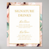 Elegante Bloementuin | Pastelkleurige Signature Dr Poster (Voorkant)