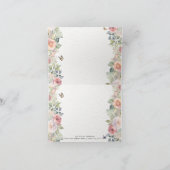 Elegante bloementuin Roze Rose Blue Hydrangeas Bedankkaart (Binnen)