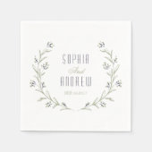 Elegante bloementuin rustieke bruiloft monogram servet (Voorkant)