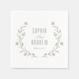 Elegante bloementuin rustieke bruiloft monogram servet